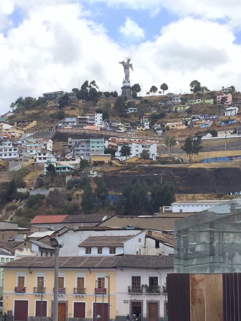 I finally got a decent shot of the statue of the winged Madonna towering over the city.