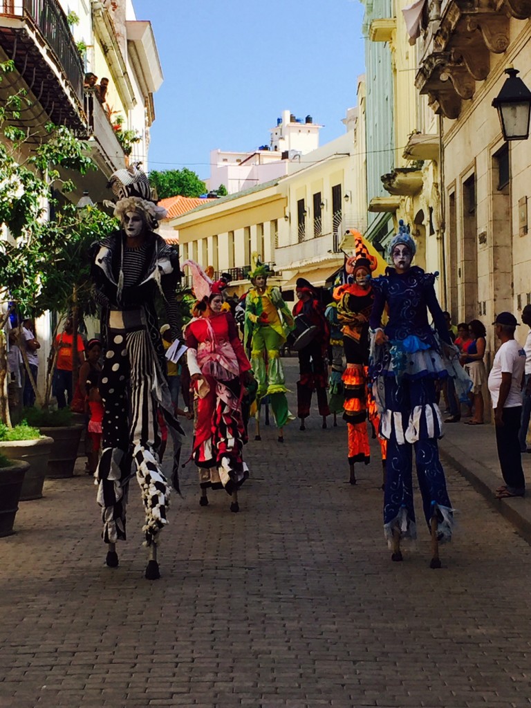 Stiltwalkers in Old Havana