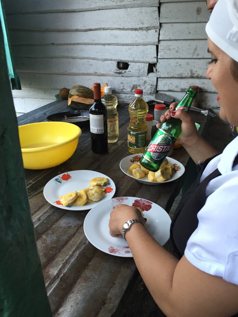 Why not make fried plantains with a beer bottle?