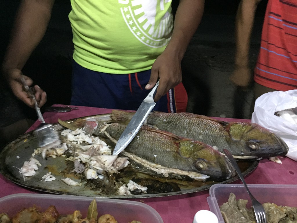 Beautiful red snapper served on Playa Ancon